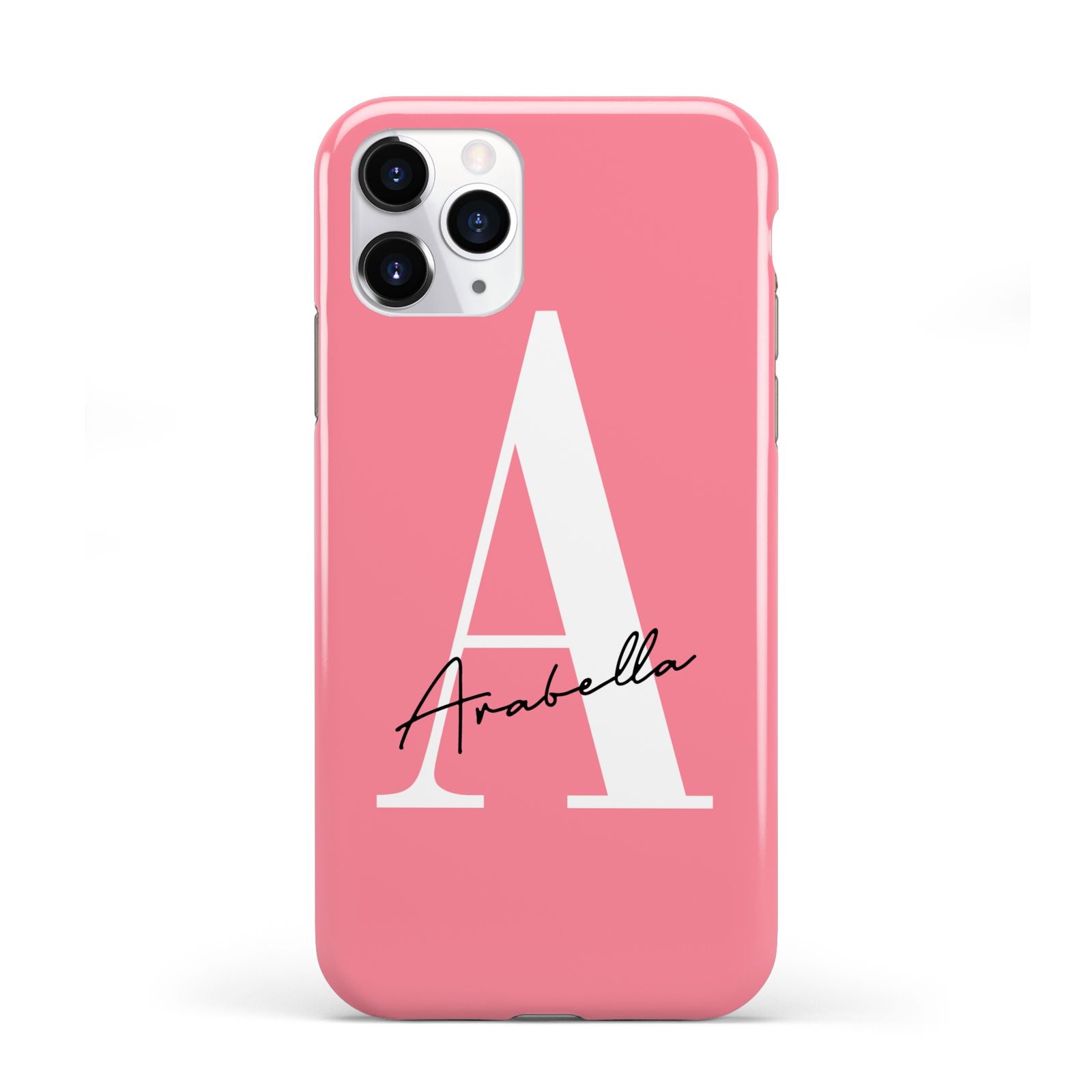 Personalised Pink White Initial iPhone 11 Pro 3D Tough Case