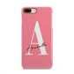 Personalised Pink White Initial iPhone 8 Plus 3D Snap Case on Gold Phone