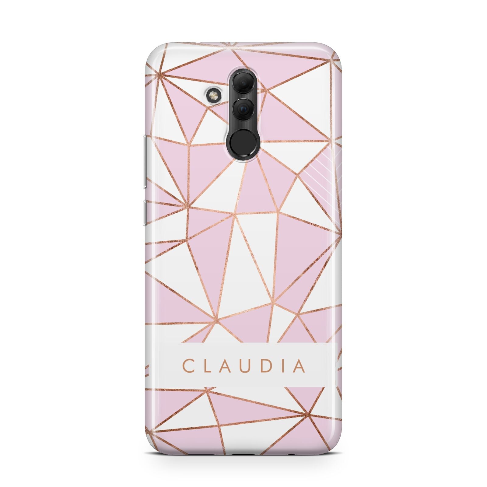 Personalised Pink White Rose Gold Name Huawei Mate 20 Lite