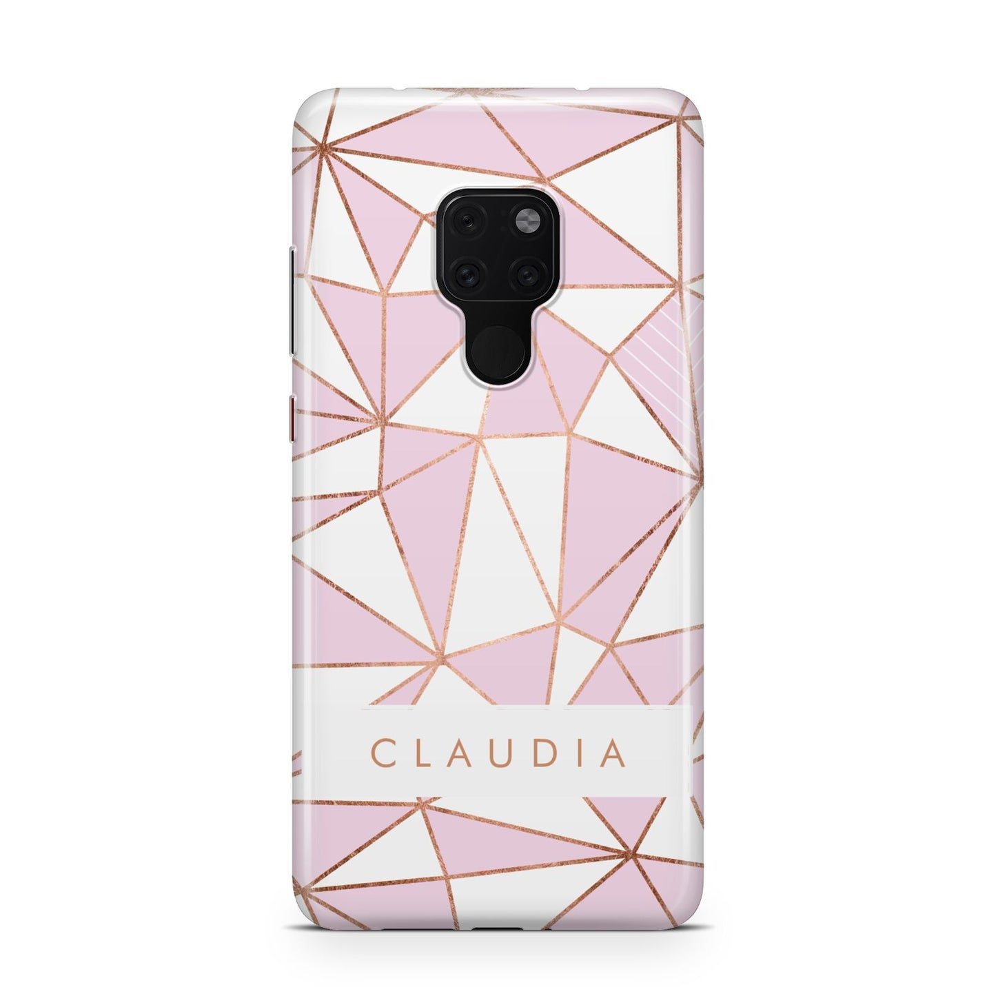 Personalised Pink White Rose Gold Name Huawei Mate 20 Phone Case