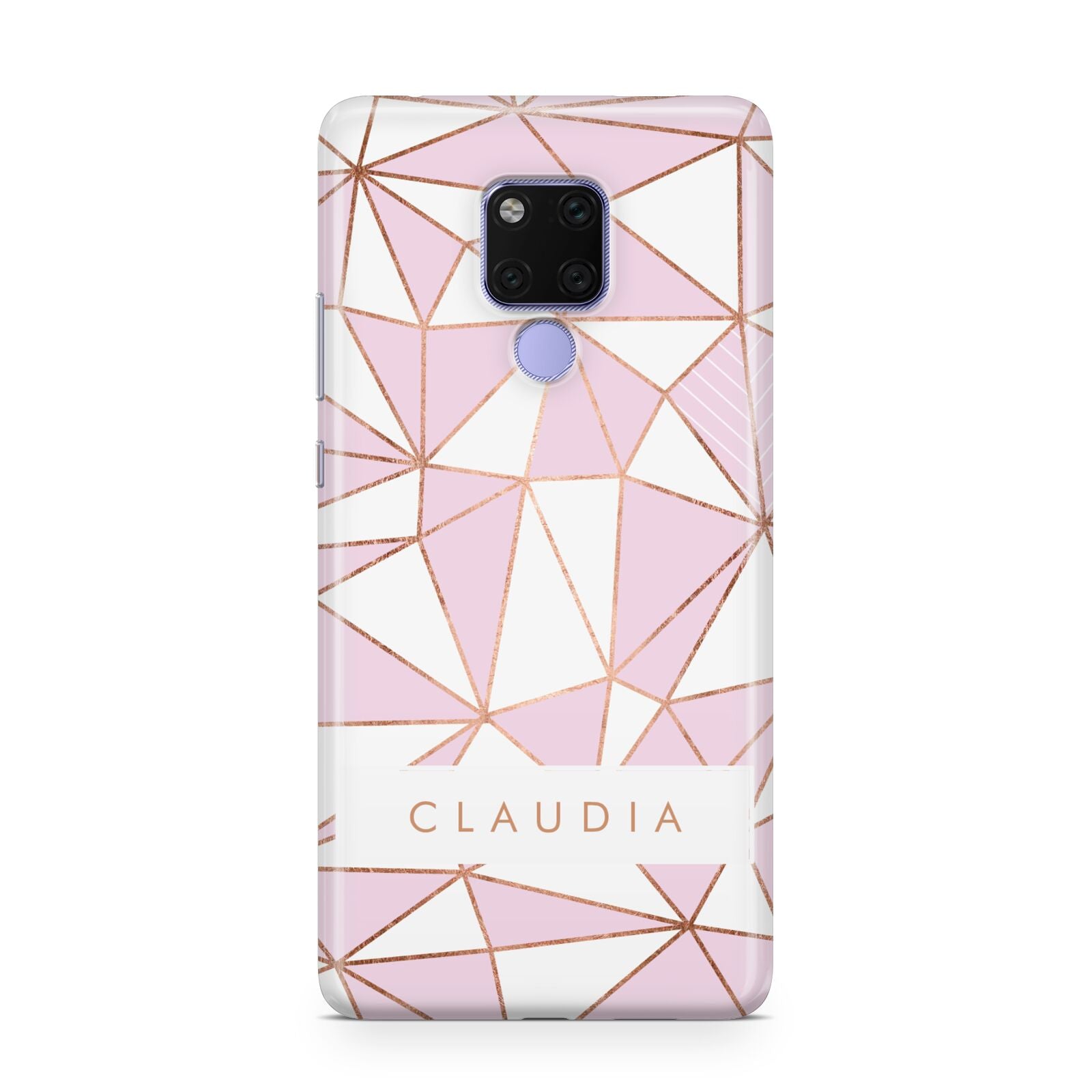 Personalised Pink White Rose Gold Name Huawei Mate 20X Phone Case