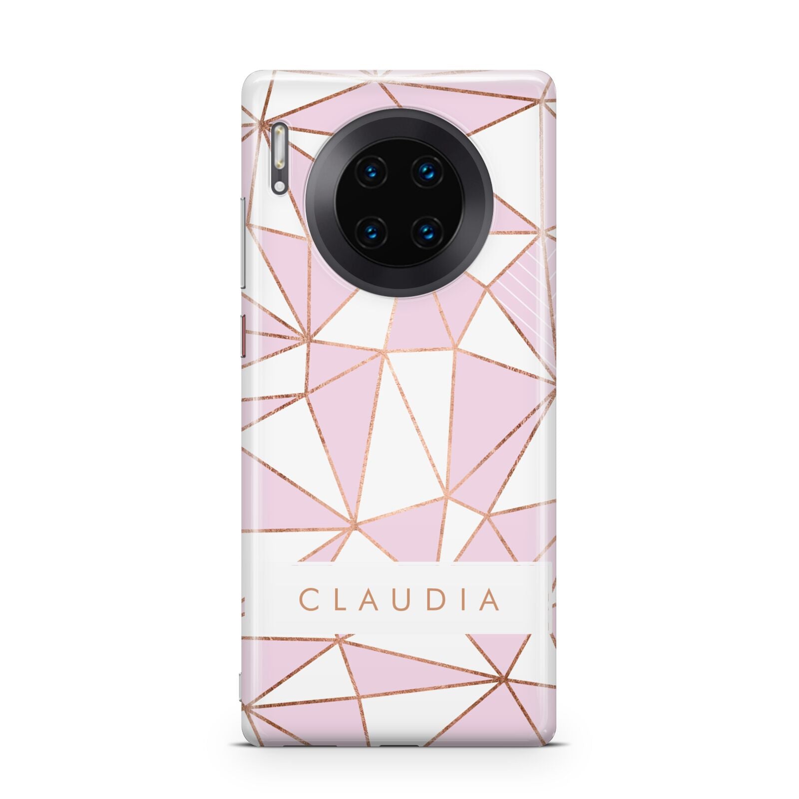 Personalised Pink White Rose Gold Name Huawei Mate 30 Pro Phone Case