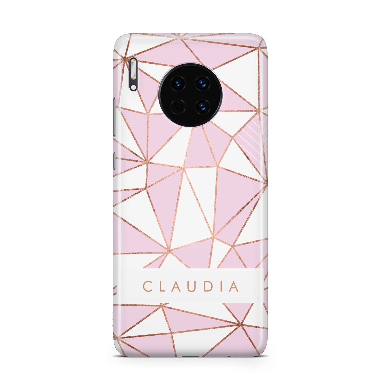 Personalised Pink White Rose Gold Name Huawei Mate 30