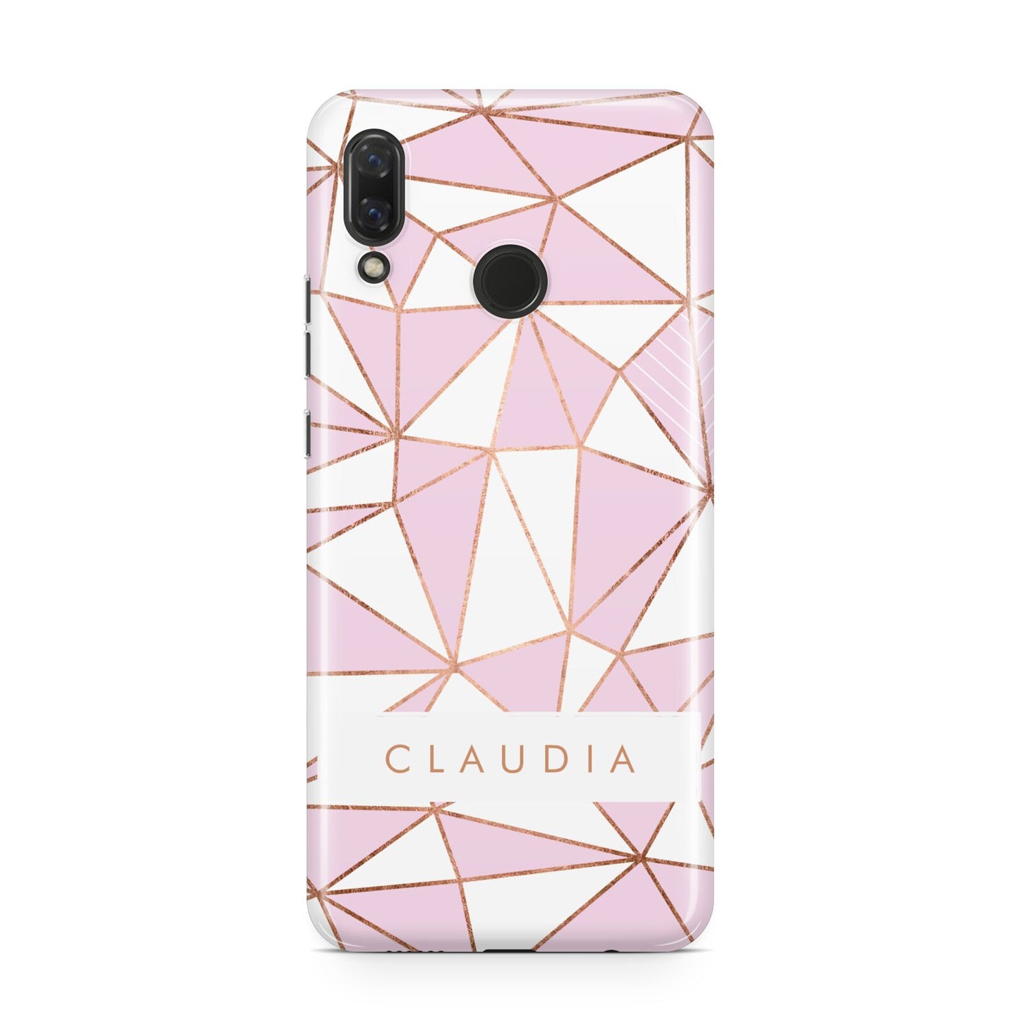 Personalised Pink White Rose Gold Name Huawei Nova 3 Phone Case