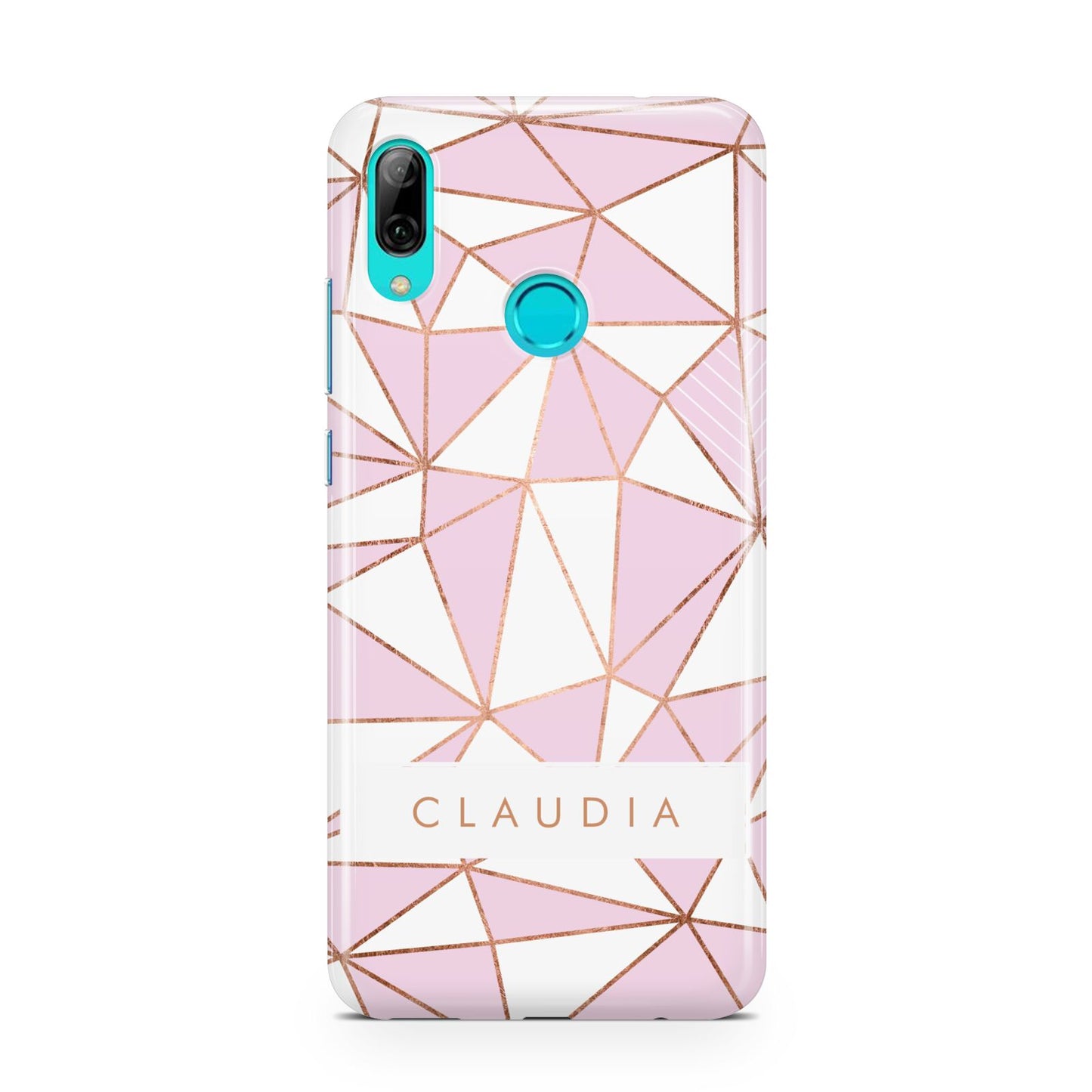 Personalised Pink White Rose Gold Name Huawei P Smart 2019 Case