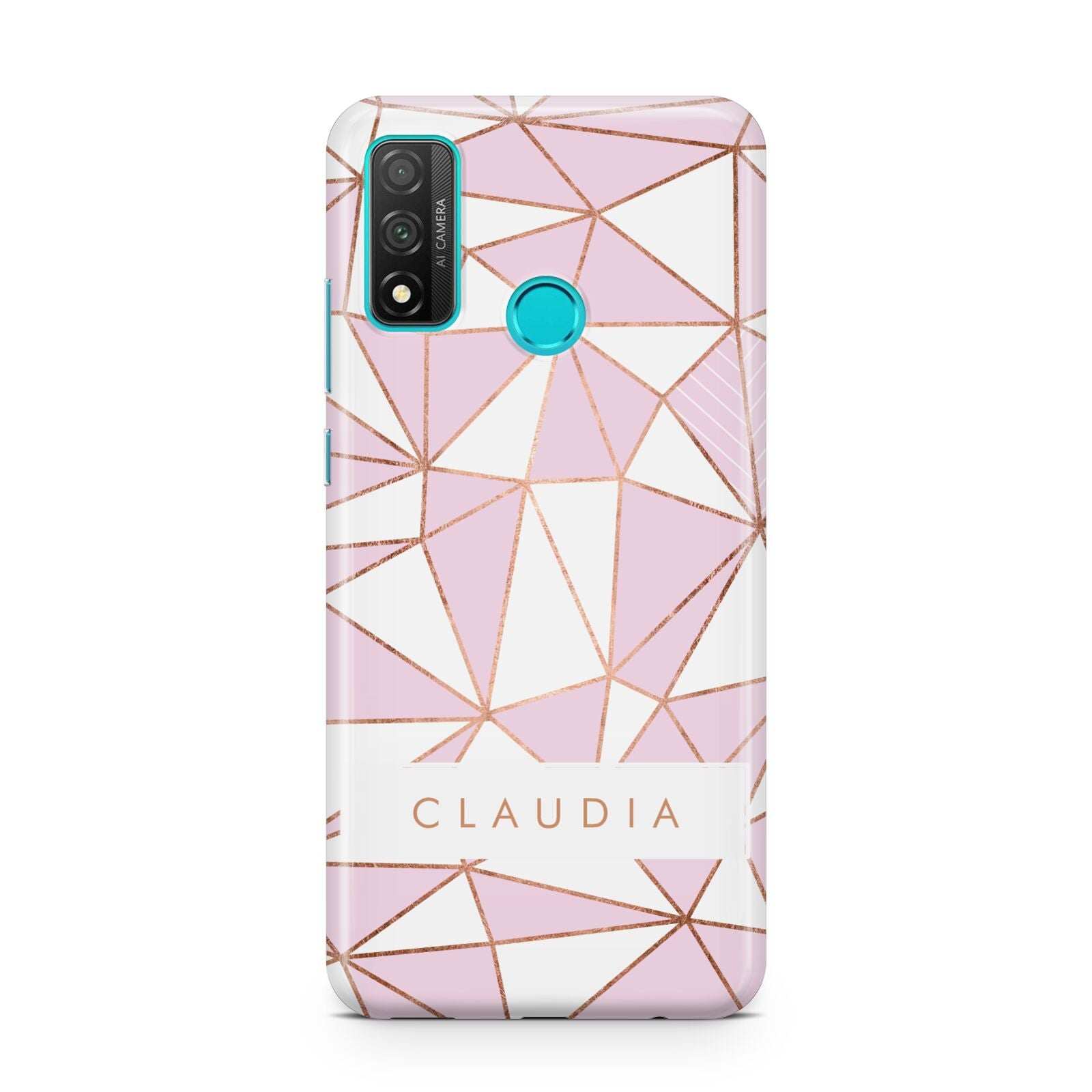 Personalised Pink White Rose Gold Name Huawei P Smart 2020