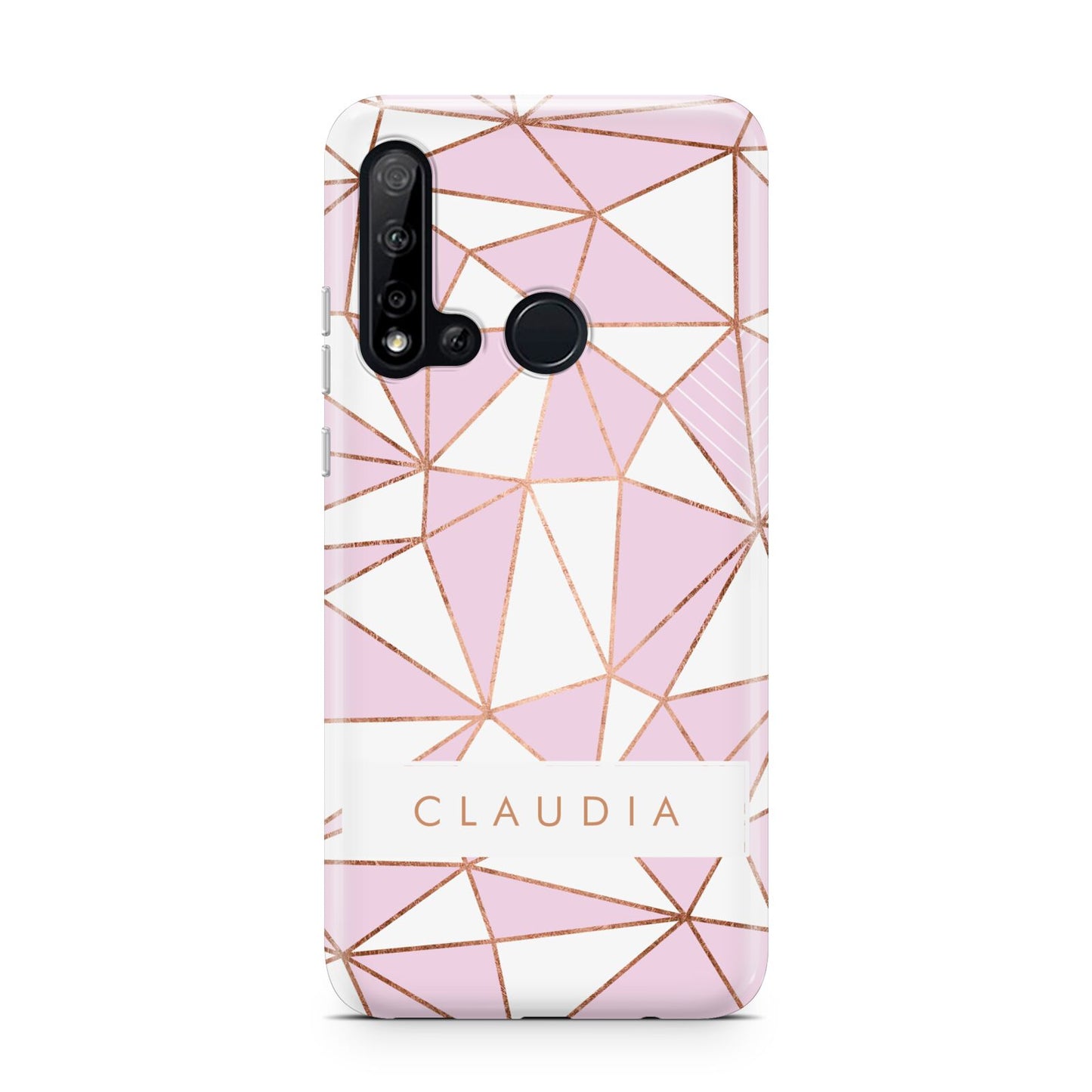Personalised Pink White Rose Gold Name Huawei P20 Lite 5G Phone Case