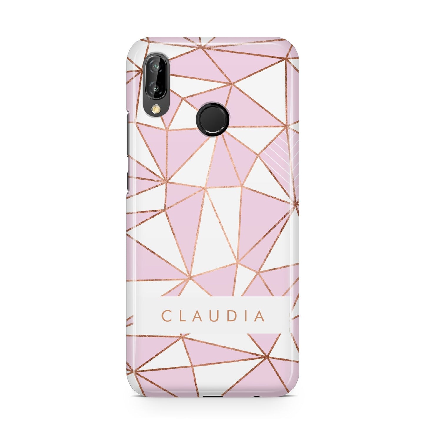 Personalised Pink White Rose Gold Name Huawei P20 Lite Phone Case