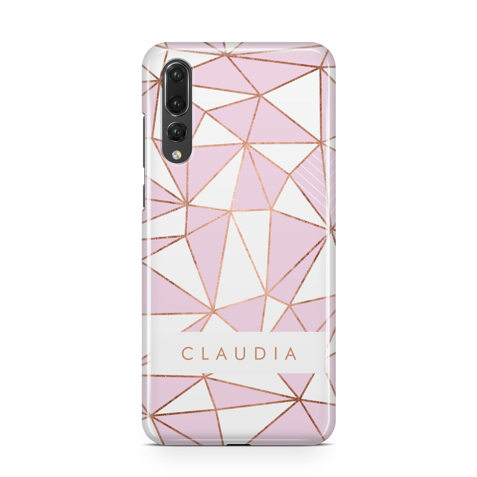 Personalised Pink White Rose Gold Name Huawei P20 Pro Phone Case