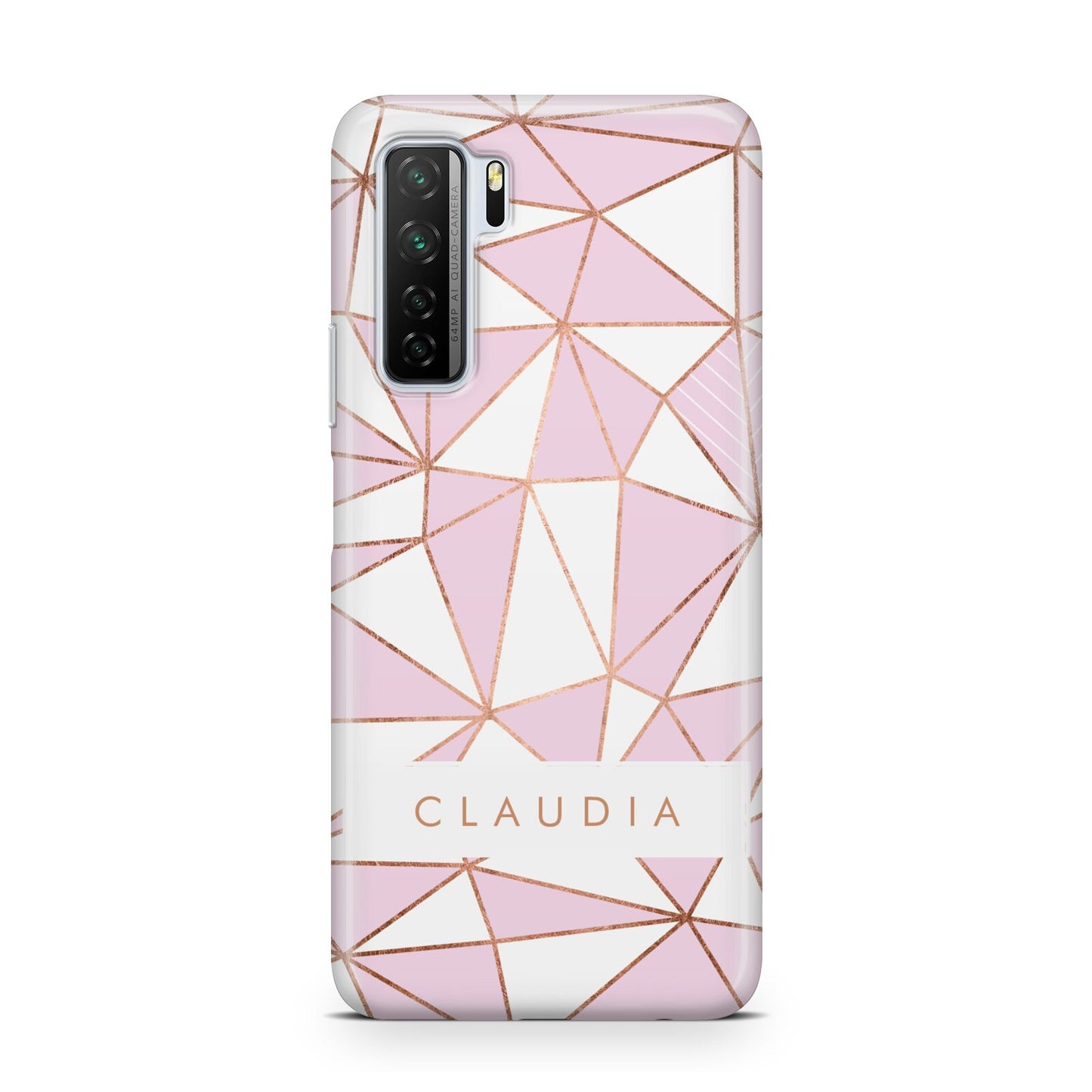 Personalised Pink White Rose Gold Name Huawei P40 Lite 5G Phone Case