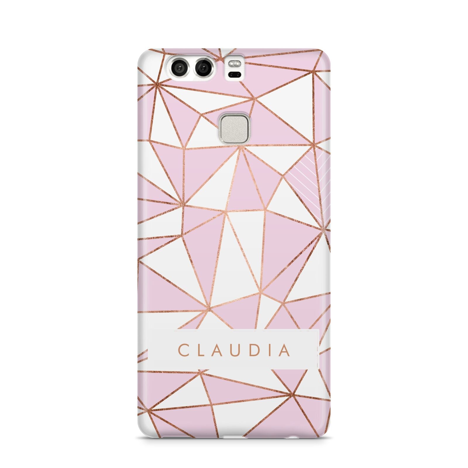 Personalised Pink White Rose Gold Name Huawei P9 Case