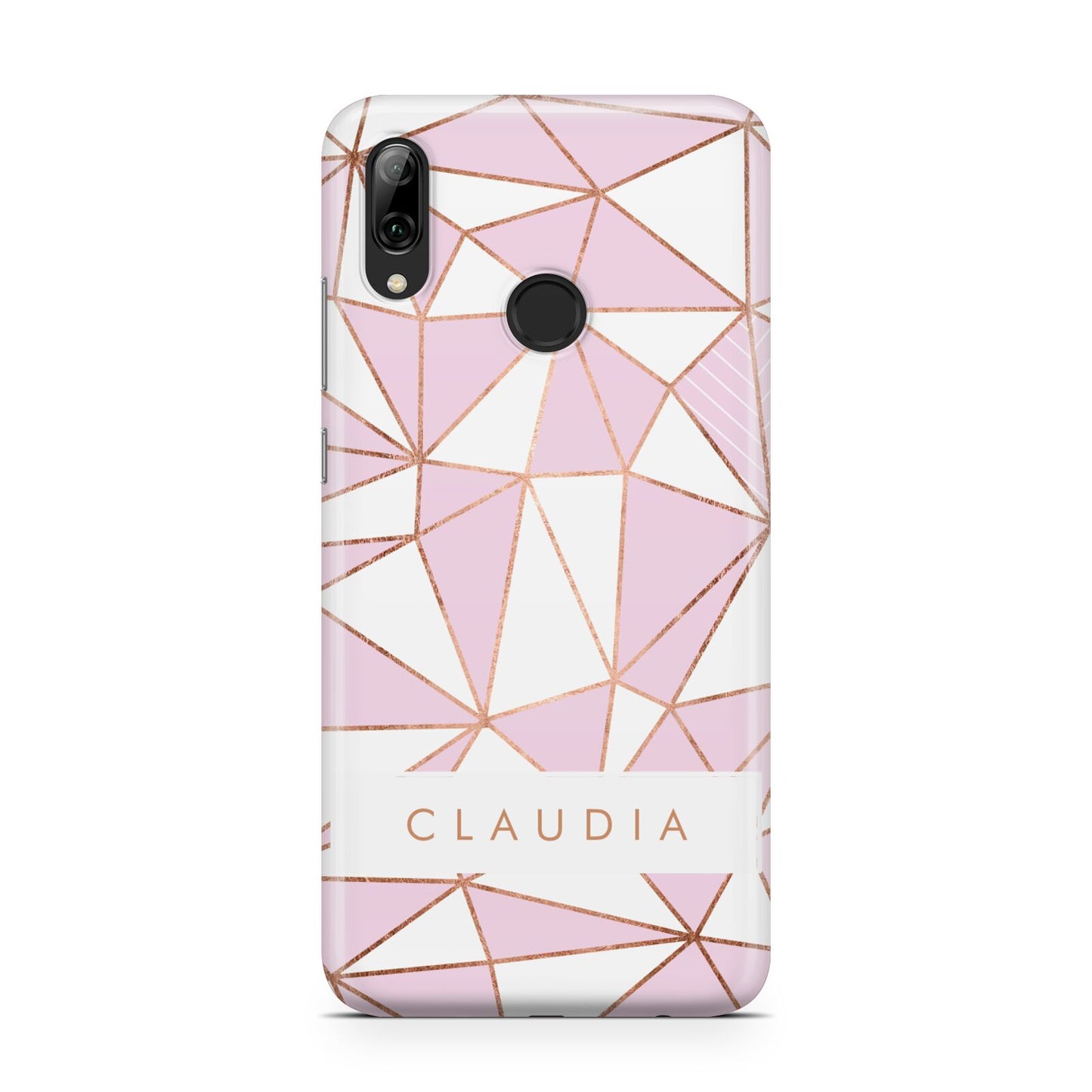Personalised Pink White Rose Gold Name Huawei Y7 2019