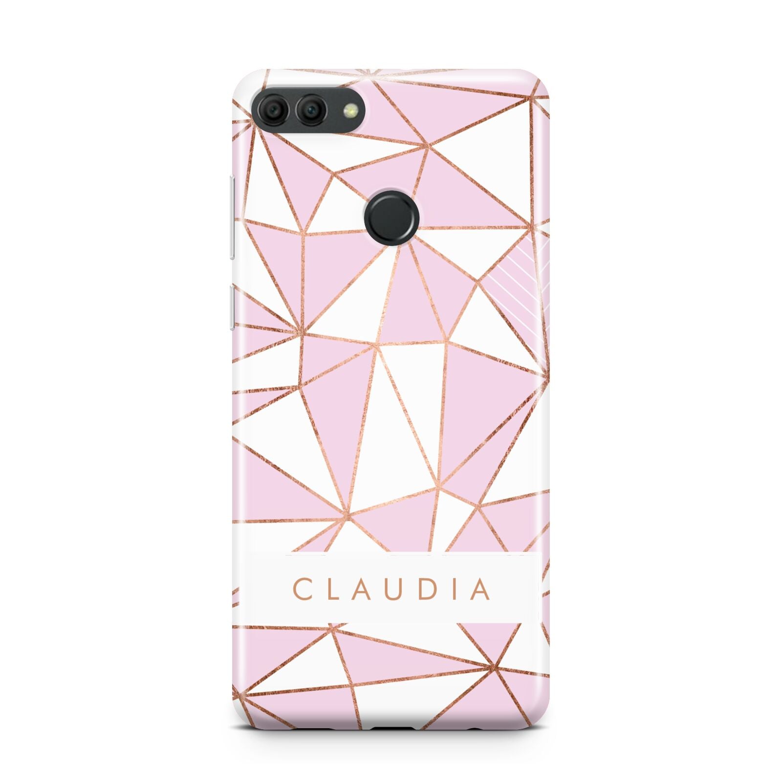 Personalised Pink White Rose Gold Name Huawei Y9 2018