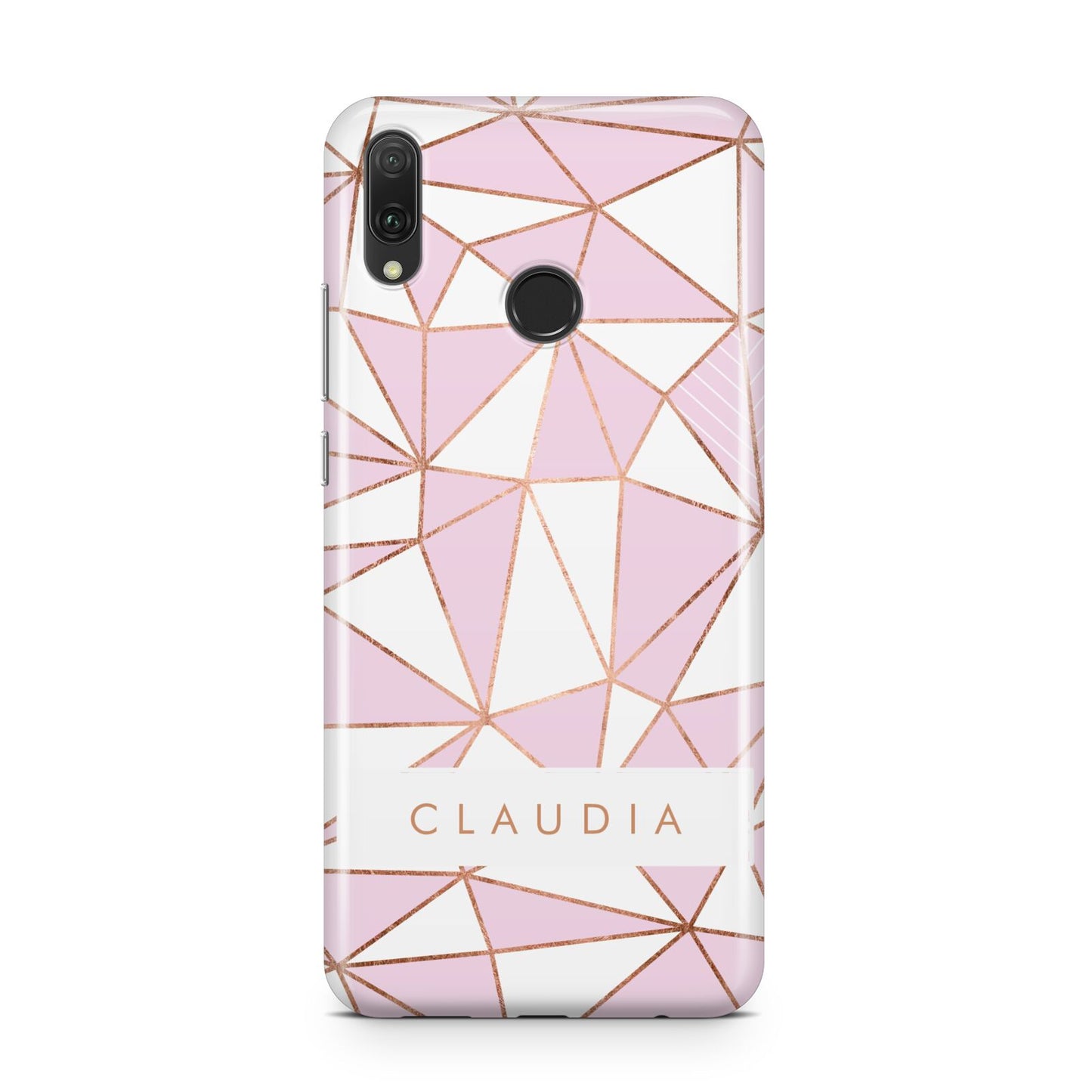 Personalised Pink White Rose Gold Name Huawei Y9 2019