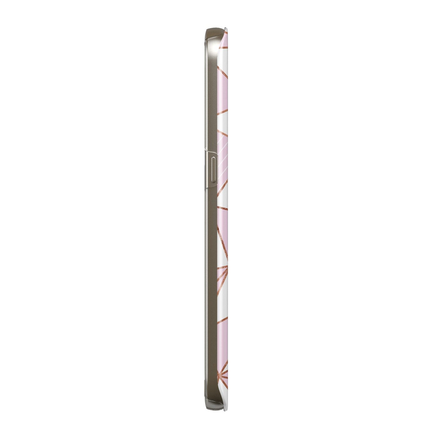 Personalised Pink White Rose Gold Name Protective Samsung Galaxy Case Side Angle