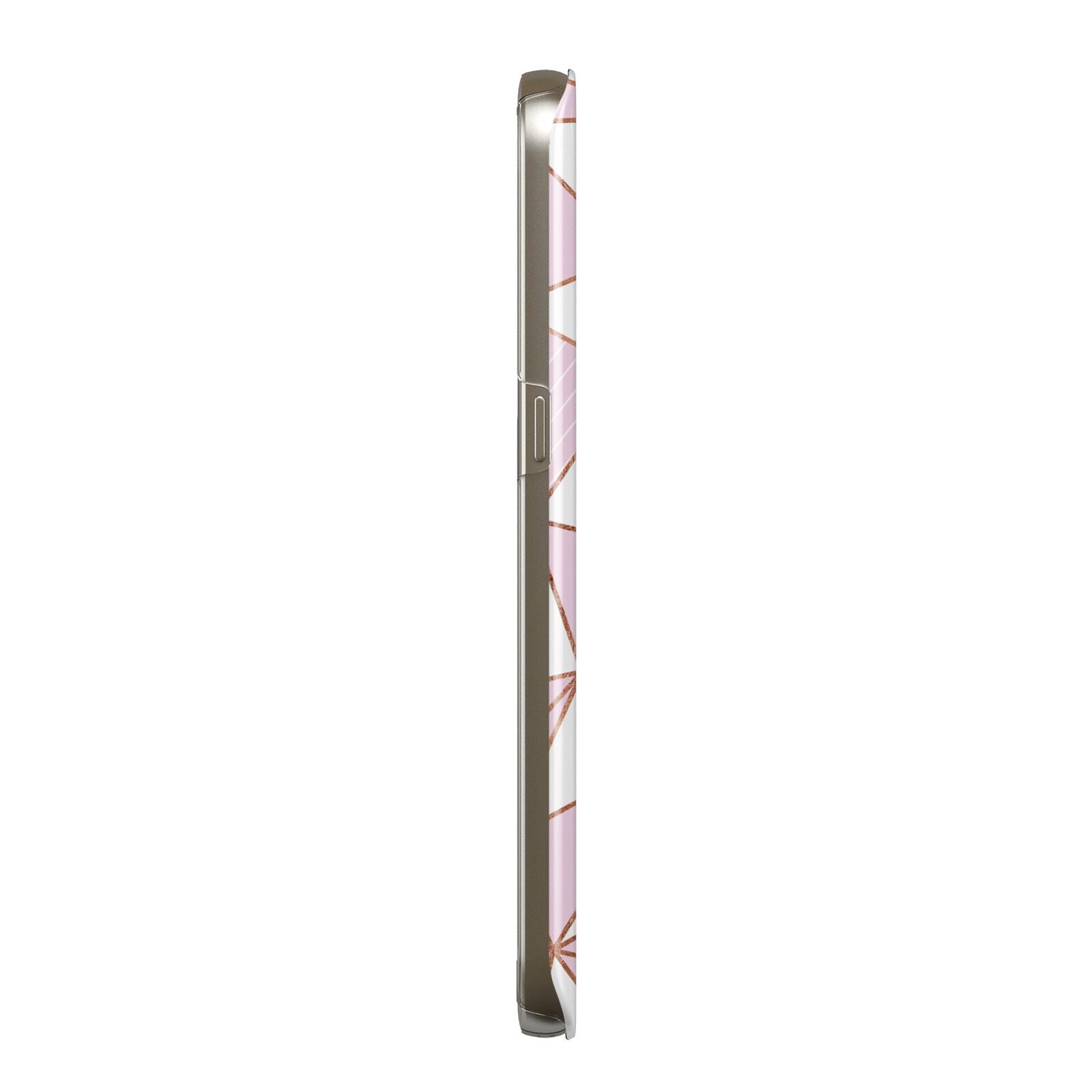 Personalised Pink White Rose Gold Name Protective Samsung Galaxy Case Side Angle
