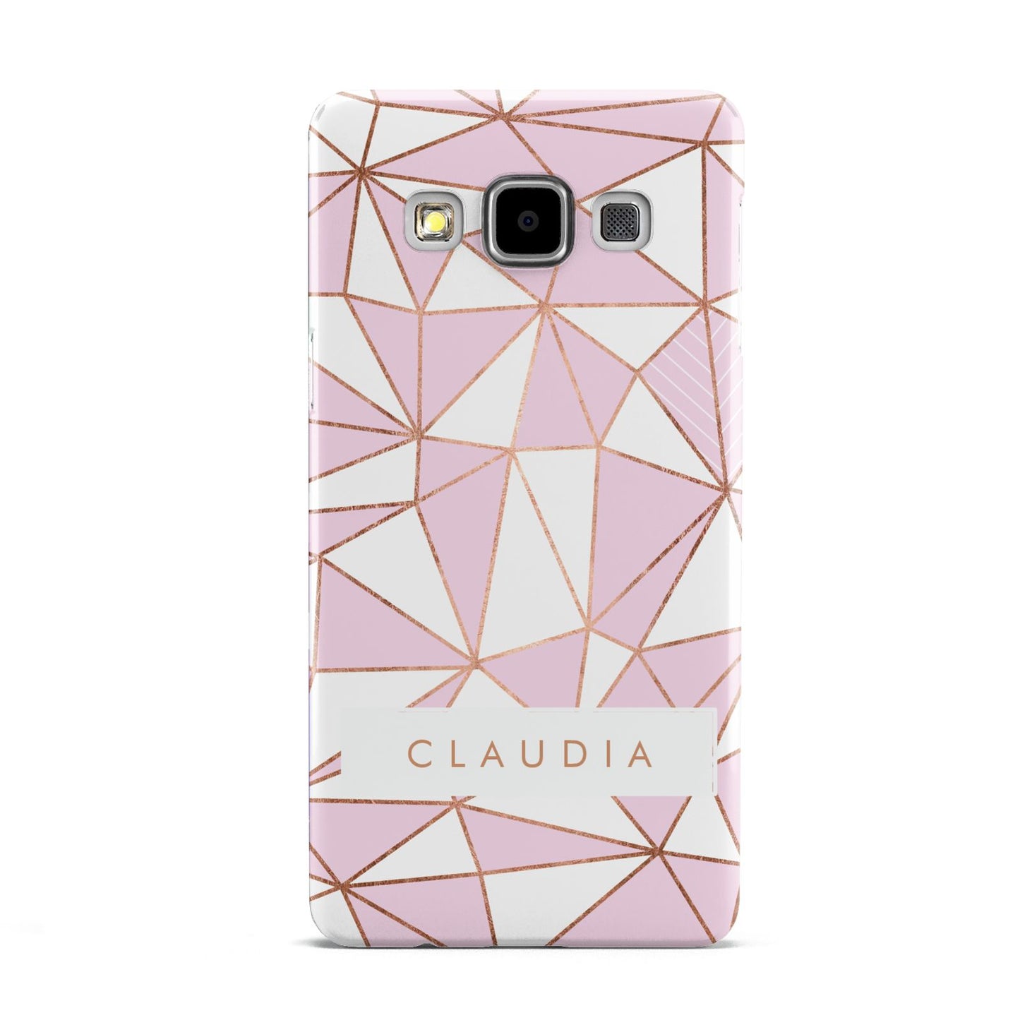 Personalised Pink White Rose Gold Name Samsung Galaxy A5 Case