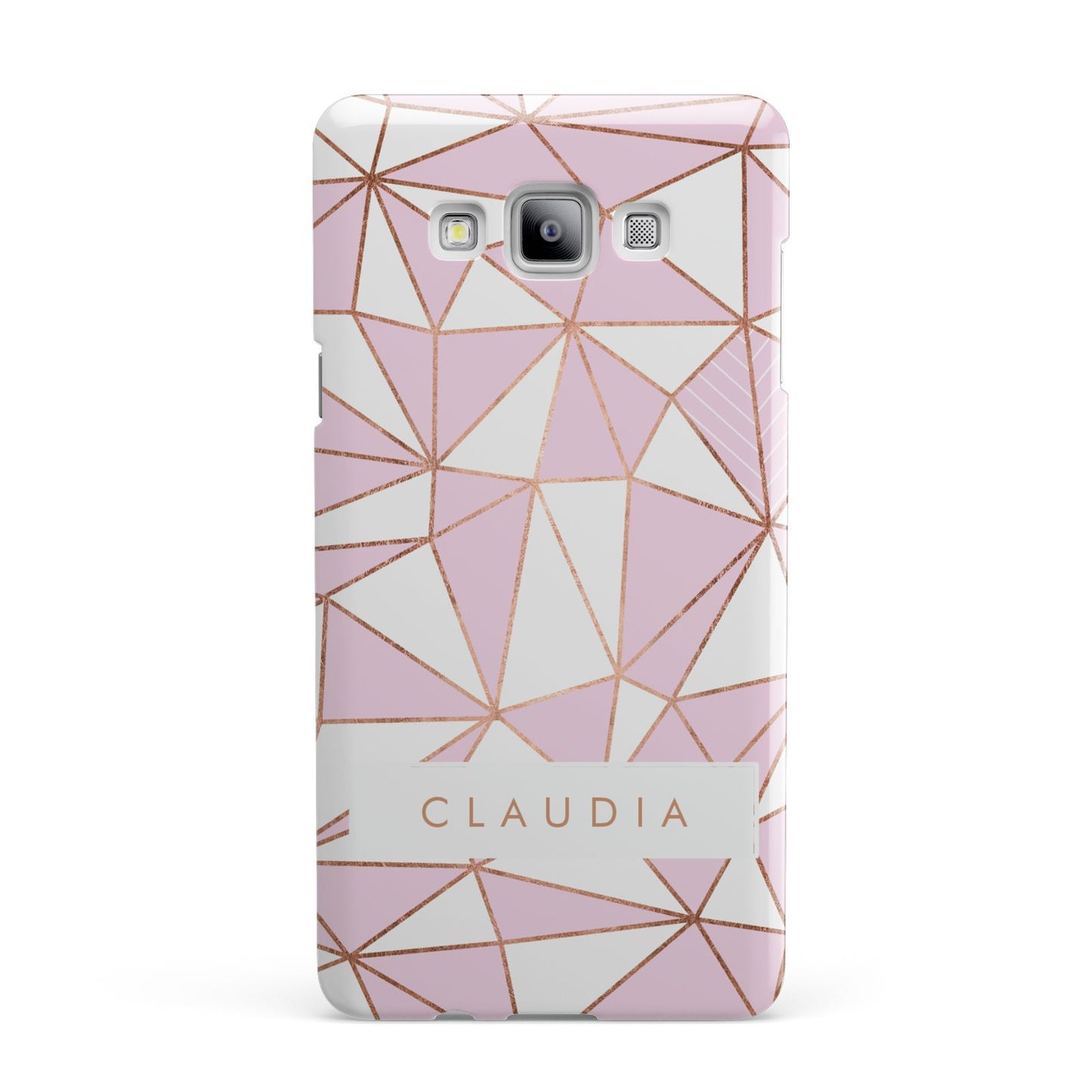 Personalised Pink White Rose Gold Name Samsung Galaxy A7 2015 Case