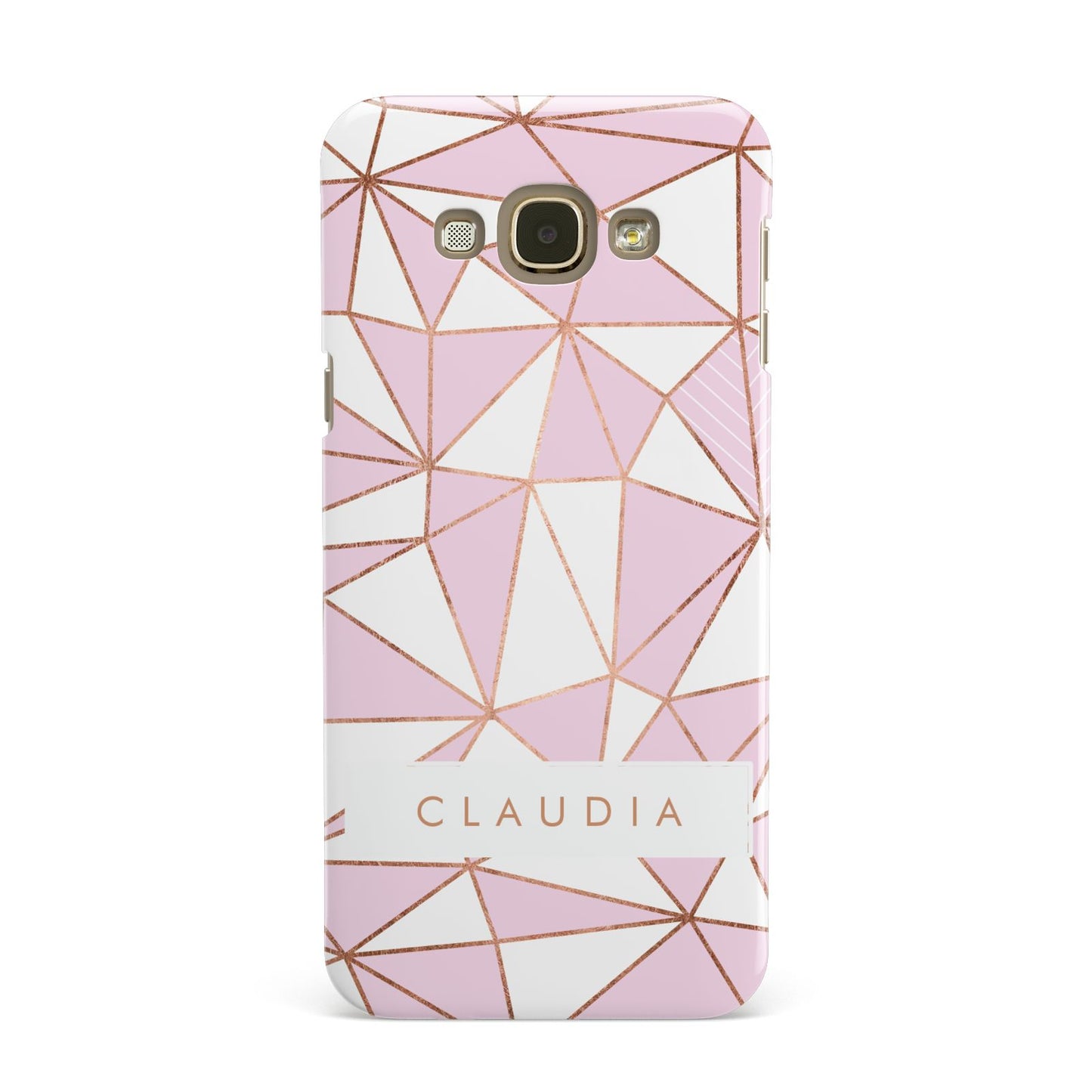 Personalised Pink White Rose Gold Name Samsung Galaxy A8 Case