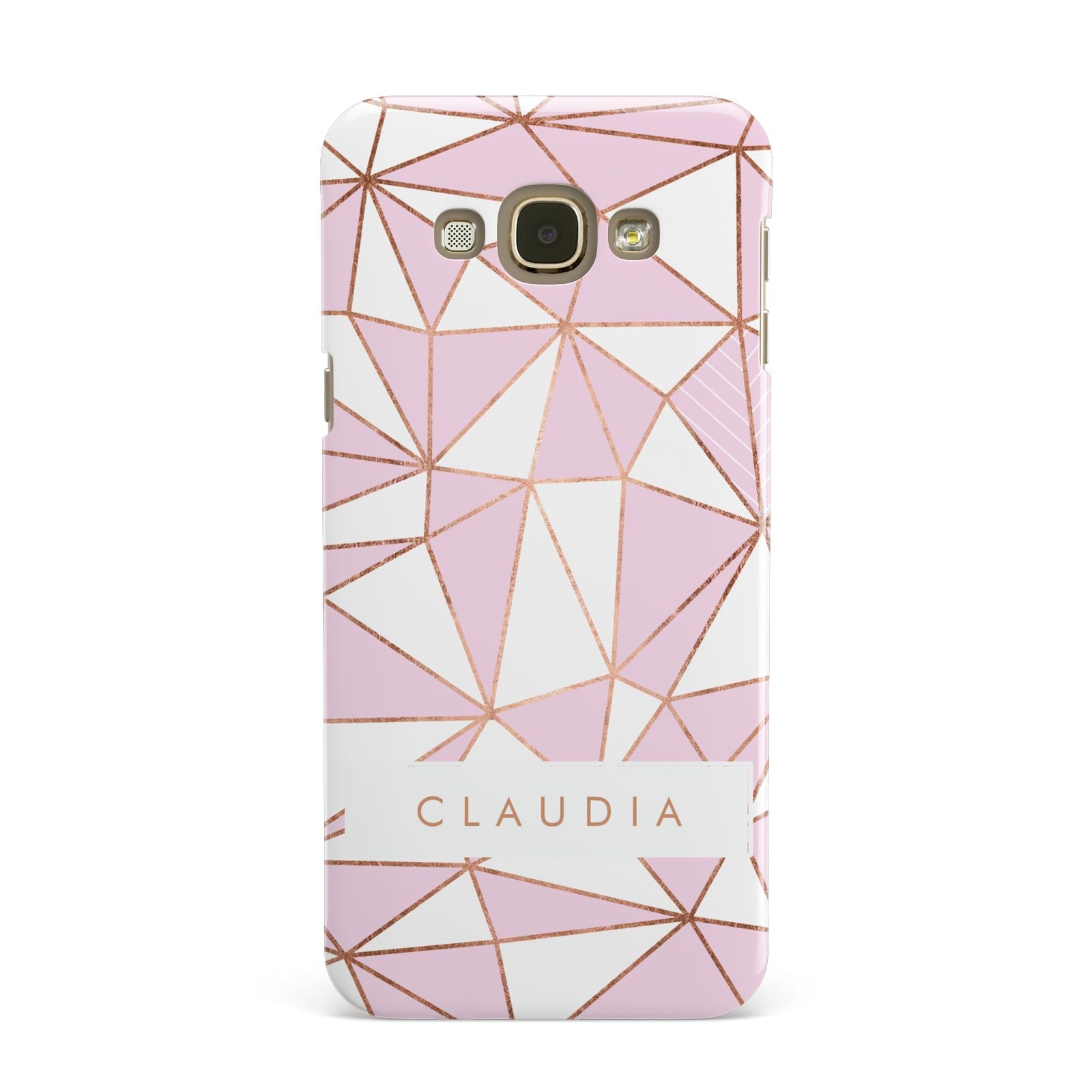 Personalised Pink White Rose Gold Name Samsung Galaxy A8 Case