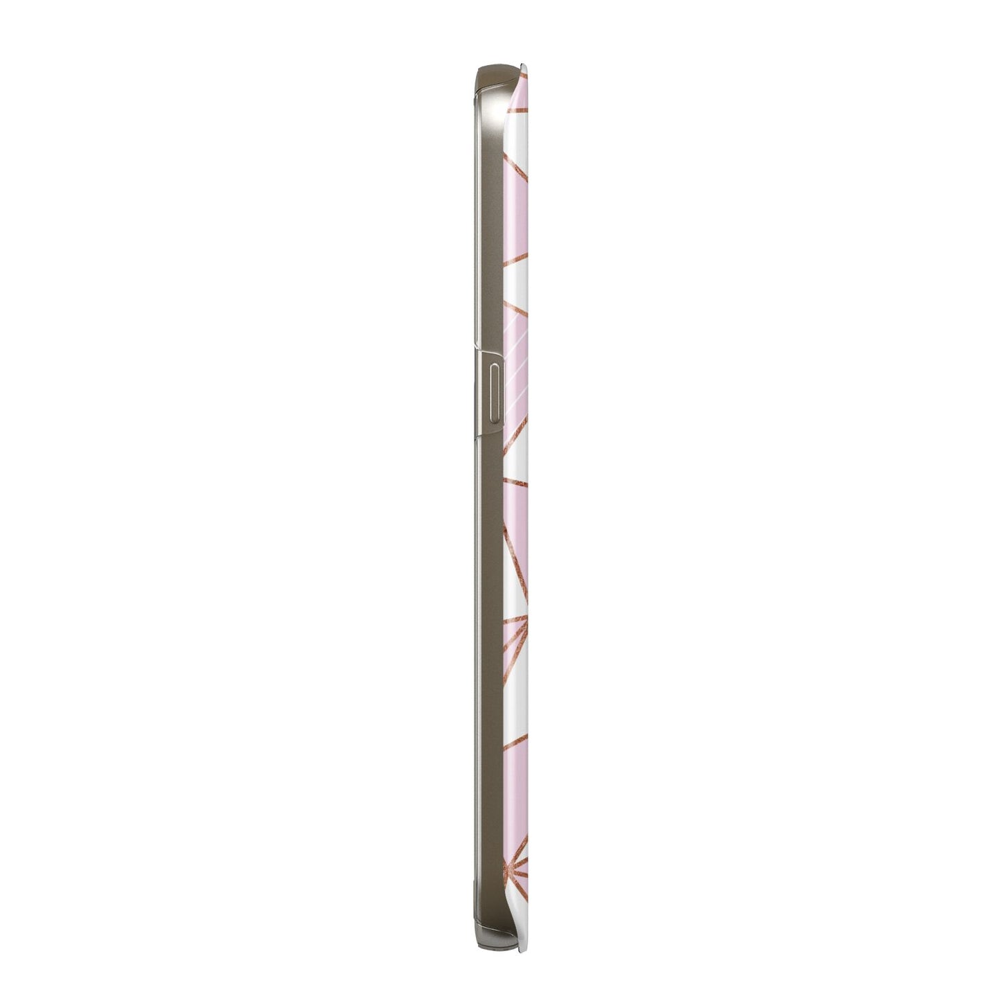 Personalised Pink White Rose Gold Name Samsung Galaxy Case Side View