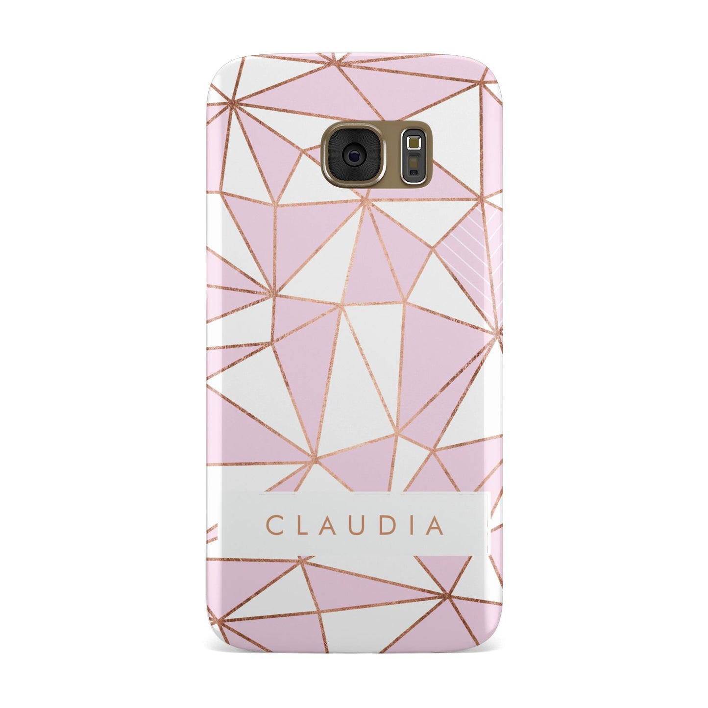 Personalised Pink White Rose Gold Name Samsung Galaxy Case