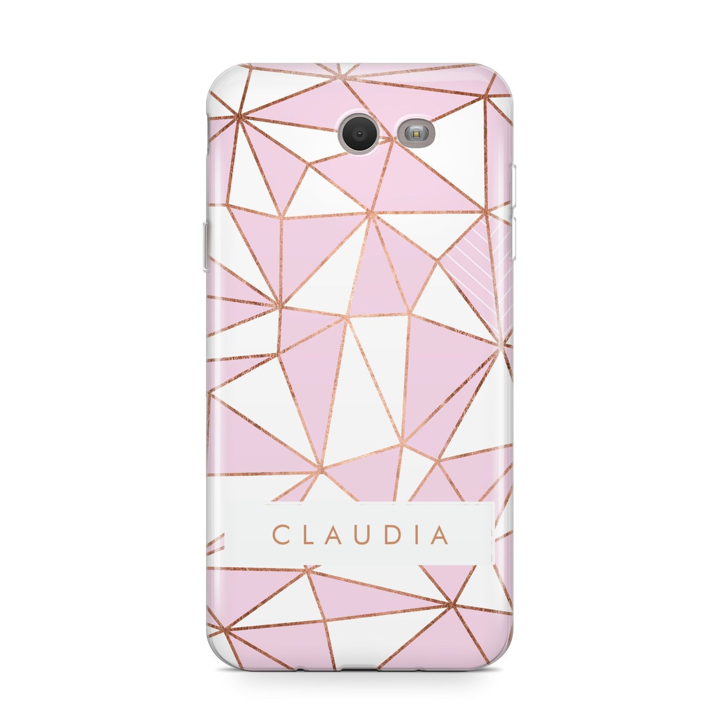 Personalised Pink White Rose Gold Name Samsung Galaxy J7 2017 Case