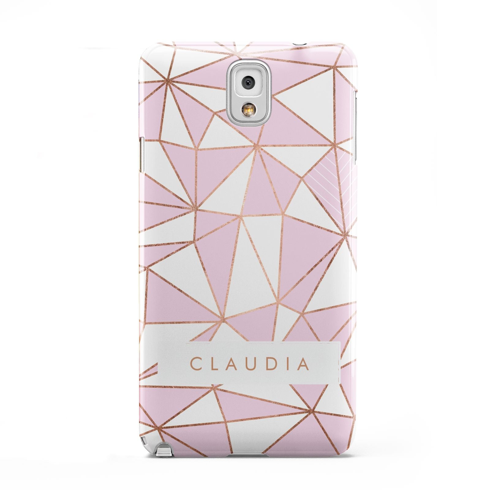 Personalised Pink White Rose Gold Name Samsung Galaxy Note 3 Case