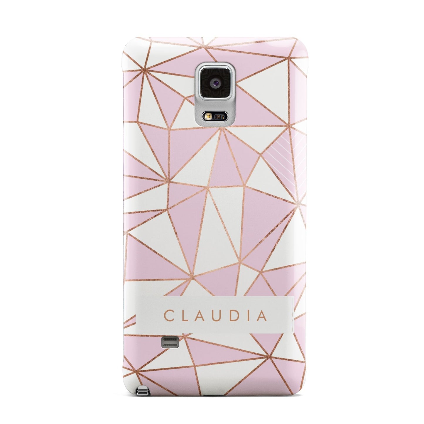 Personalised Pink White Rose Gold Name Samsung Galaxy Note 4 Case