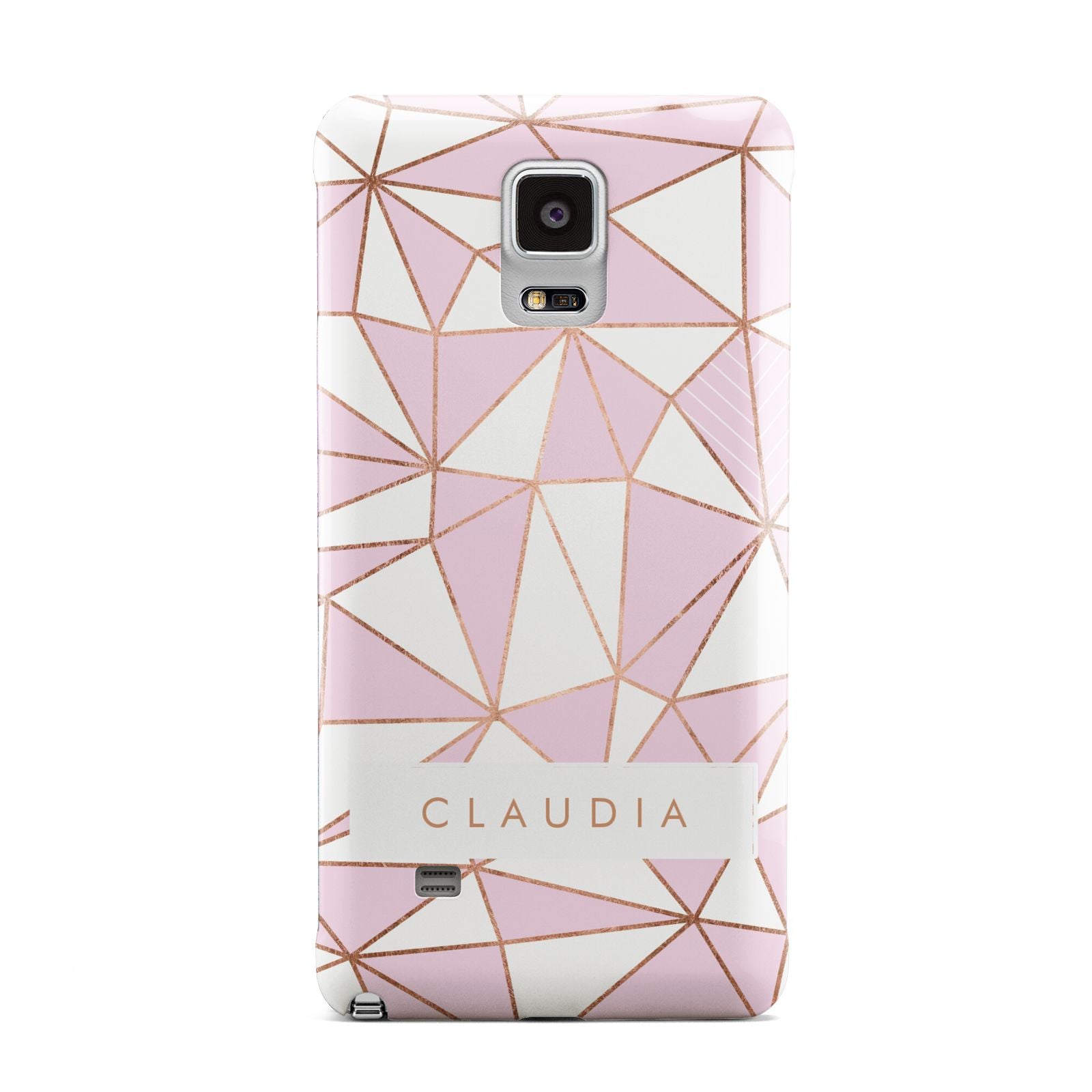 Personalised Pink White Rose Gold Name Samsung Galaxy Note 4 Case