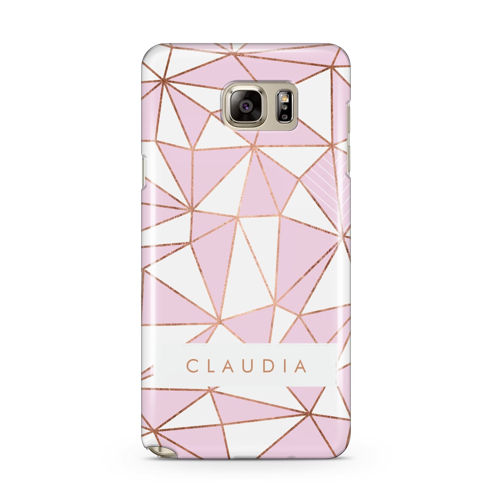Personalised Pink White Rose Gold Name Samsung Galaxy Note 5 Case