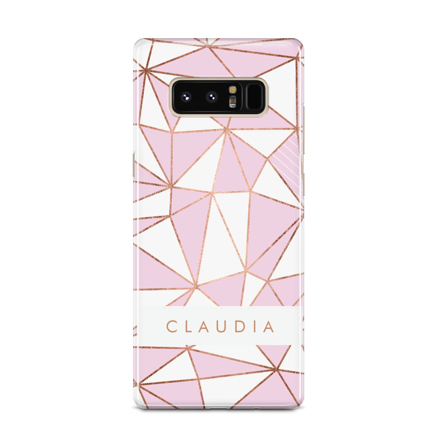 Personalised Pink White Rose Gold Name Samsung Galaxy Note 8 Case