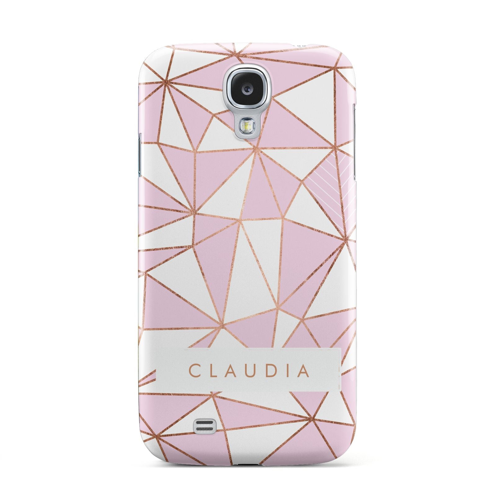 Personalised Pink White Rose Gold Name Samsung Galaxy S4 Case