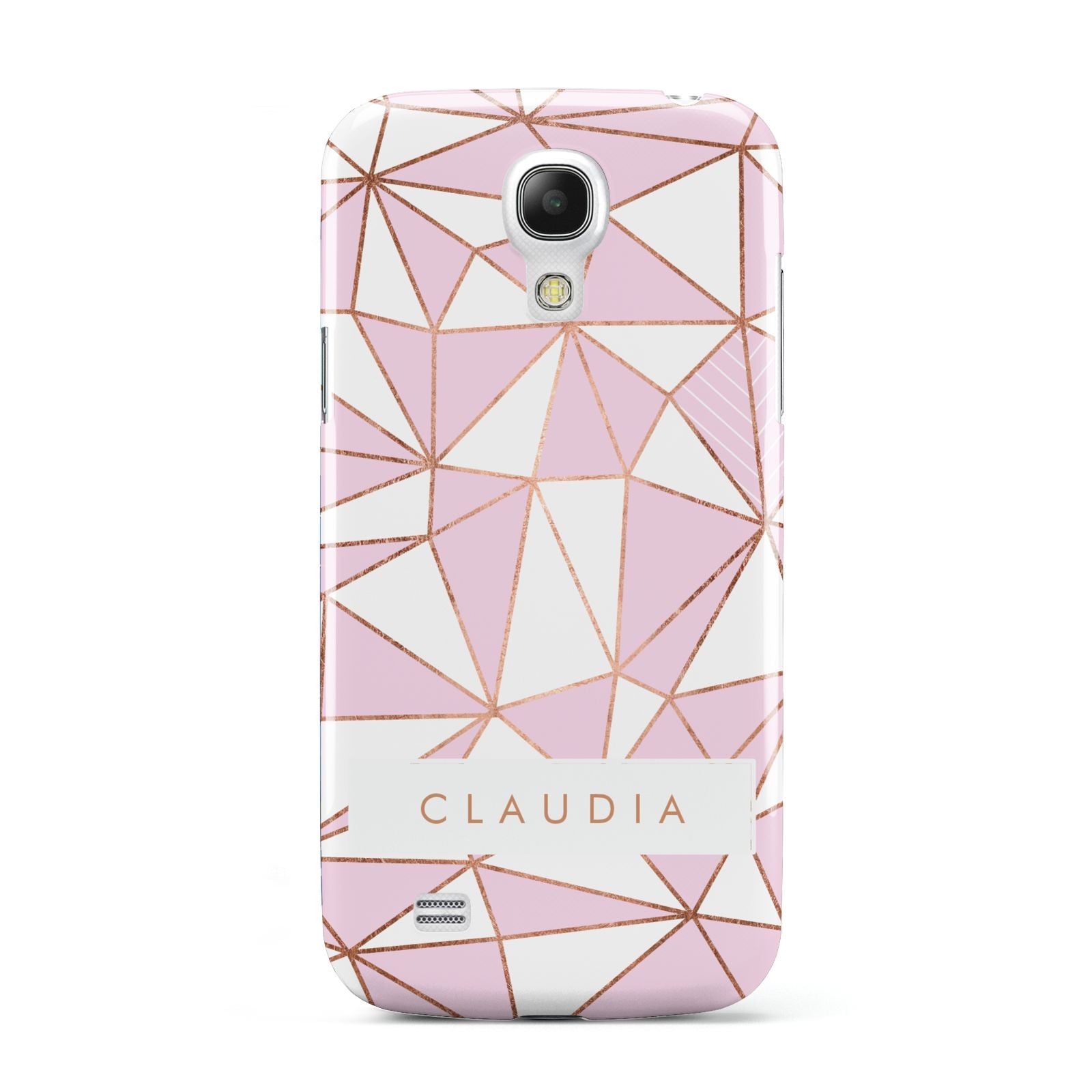 Personalised Pink White Rose Gold Name Samsung Galaxy S4 Mini Case