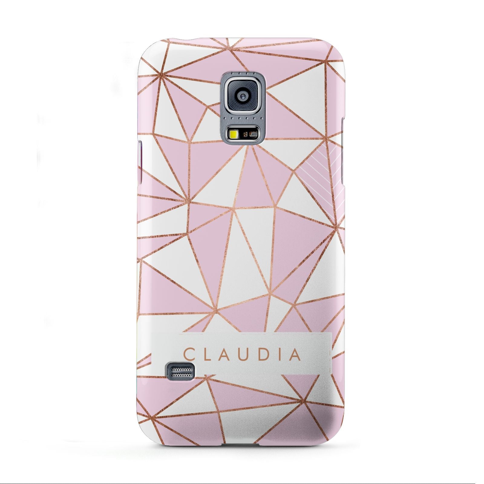 Personalised Pink White Rose Gold Name Samsung Galaxy S5 Mini Case