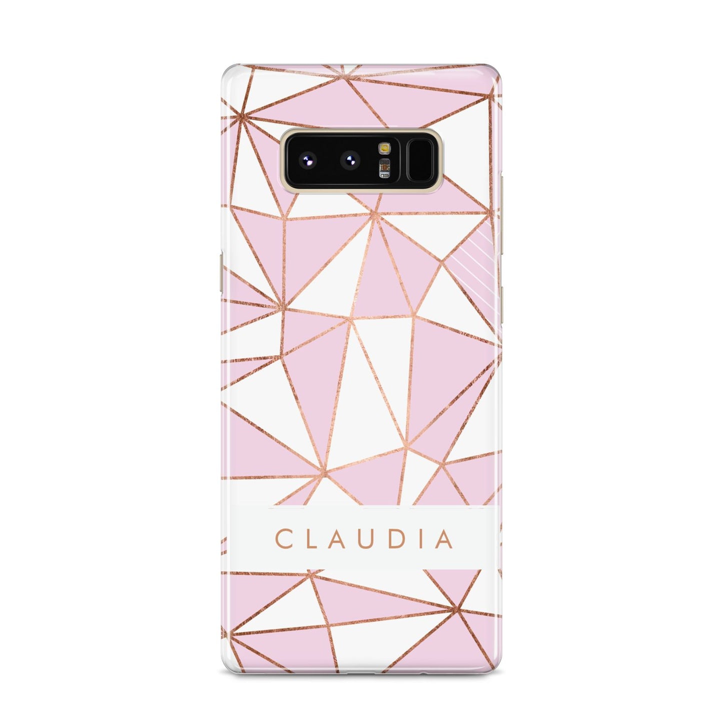 Personalised Pink White Rose Gold Name Samsung Galaxy S8 Case