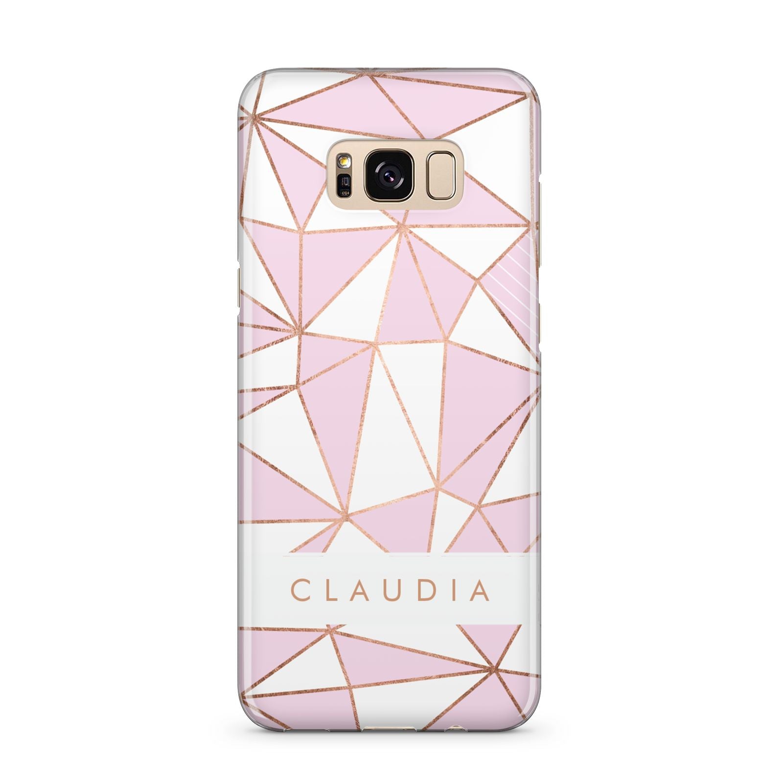 Personalised Pink White Rose Gold Name Samsung Galaxy S8 Plus Case