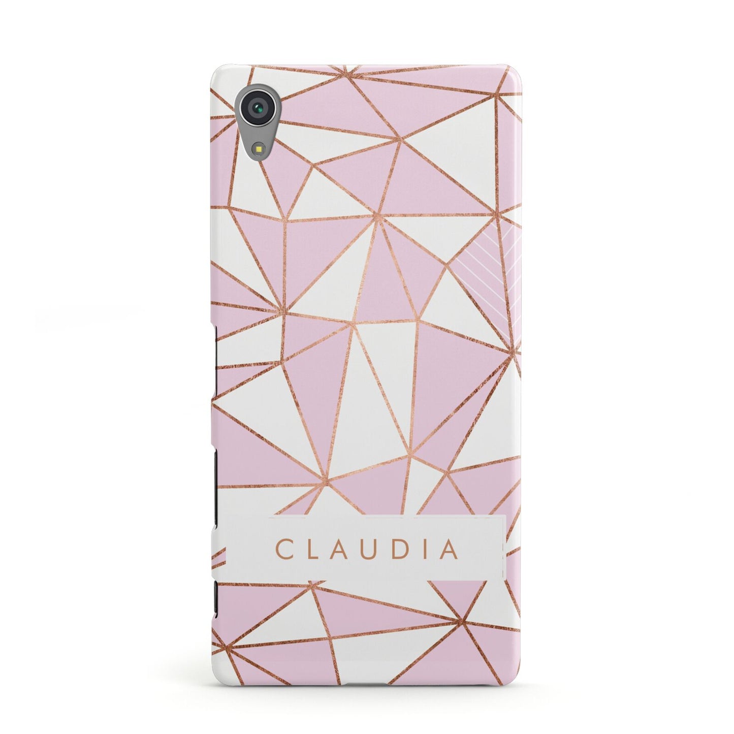 Personalised Pink White Rose Gold Name Sony Xperia Case