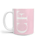 Personalised Pink White Side Initials 10oz Mug Alternative Image 1