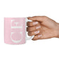 Personalised Pink White Side Initials 10oz Mug Alternative Image 4