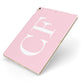 Personalised Pink White Side Initials Apple iPad Case on Gold iPad Side View