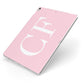 Personalised Pink White Side Initials Apple iPad Case on Silver iPad Side View