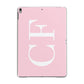 Personalised Pink White Side Initials Apple iPad Grey Case