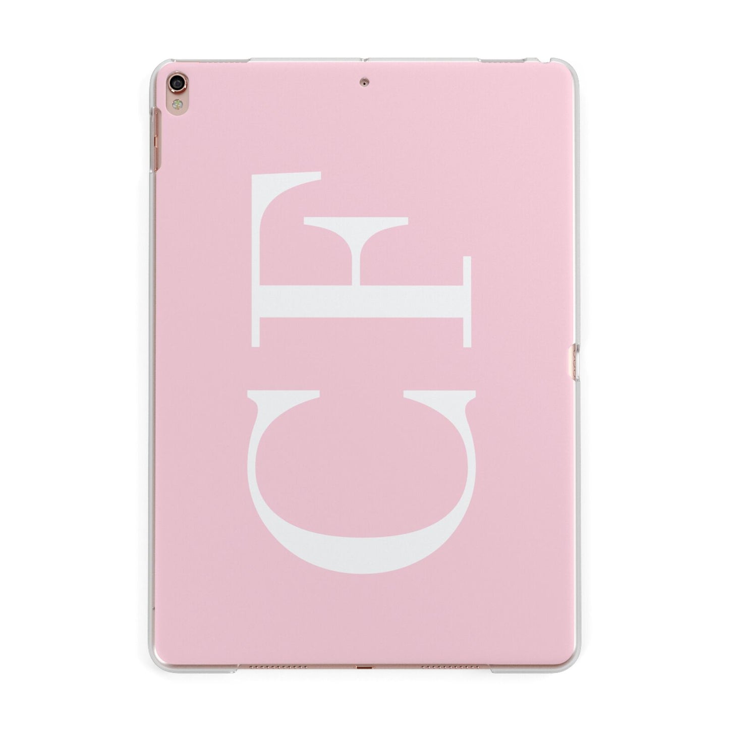 Personalised Pink White Side Initials Apple iPad Rose Gold Case