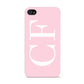Personalised Pink White Side Initials Apple iPhone 4s Case