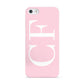 Personalised Pink White Side Initials Apple iPhone 5 Case