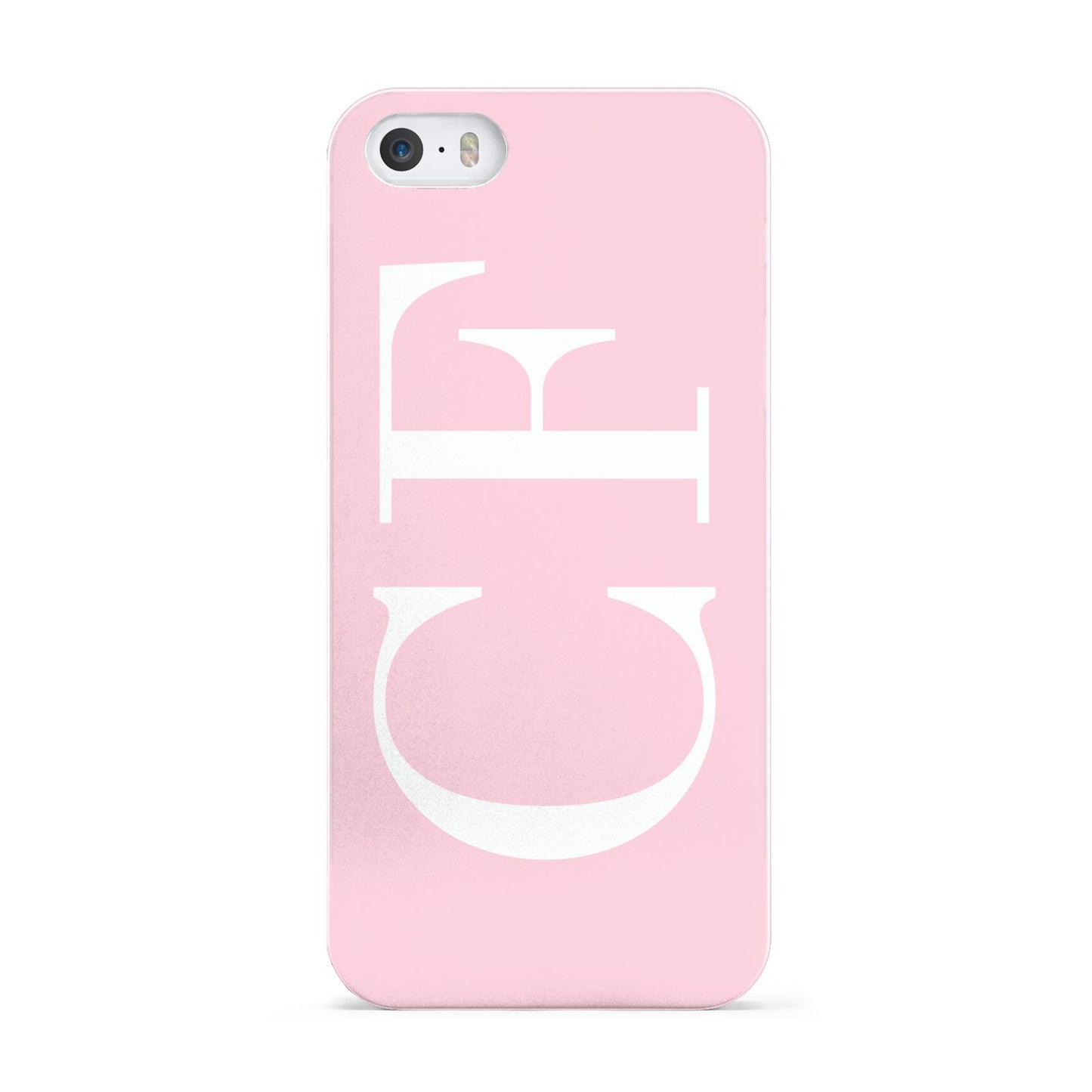 Personalised Pink White Side Initials Apple iPhone 5 Case