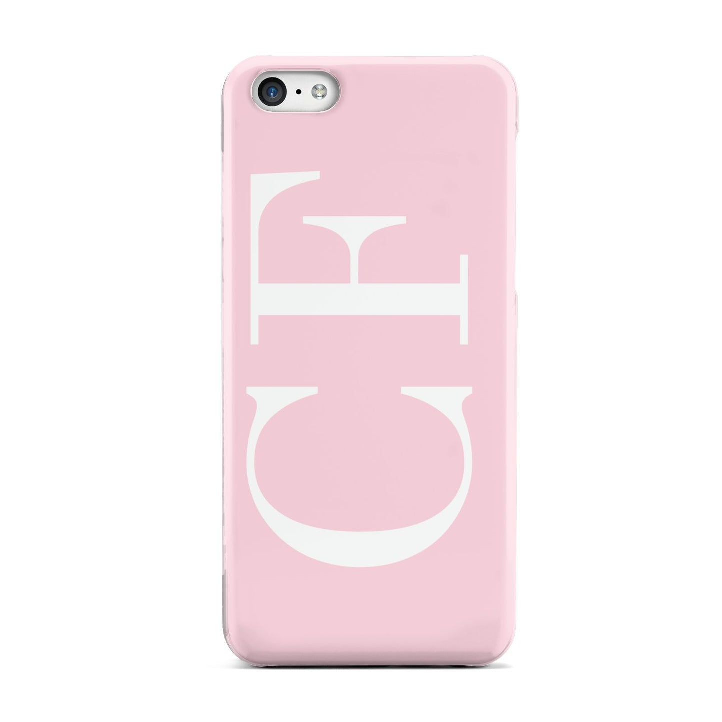 Personalised Pink White Side Initials Apple iPhone 5c Case