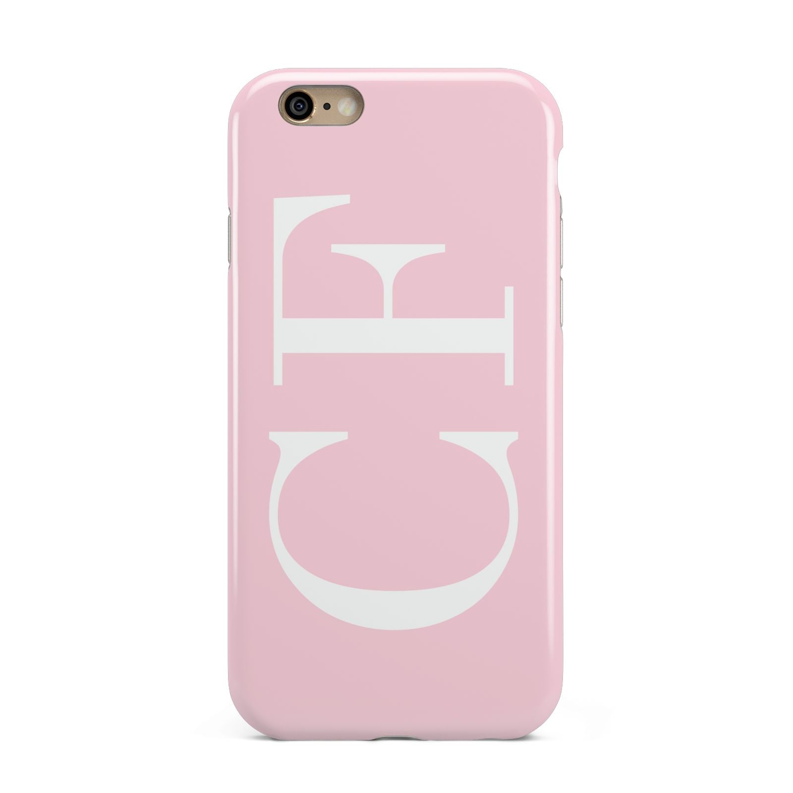Personalised Pink White Side Initials Apple iPhone 6 3D Tough Case