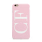 Personalised Pink White Side Initials Apple iPhone 6 Plus 3D Tough Case
